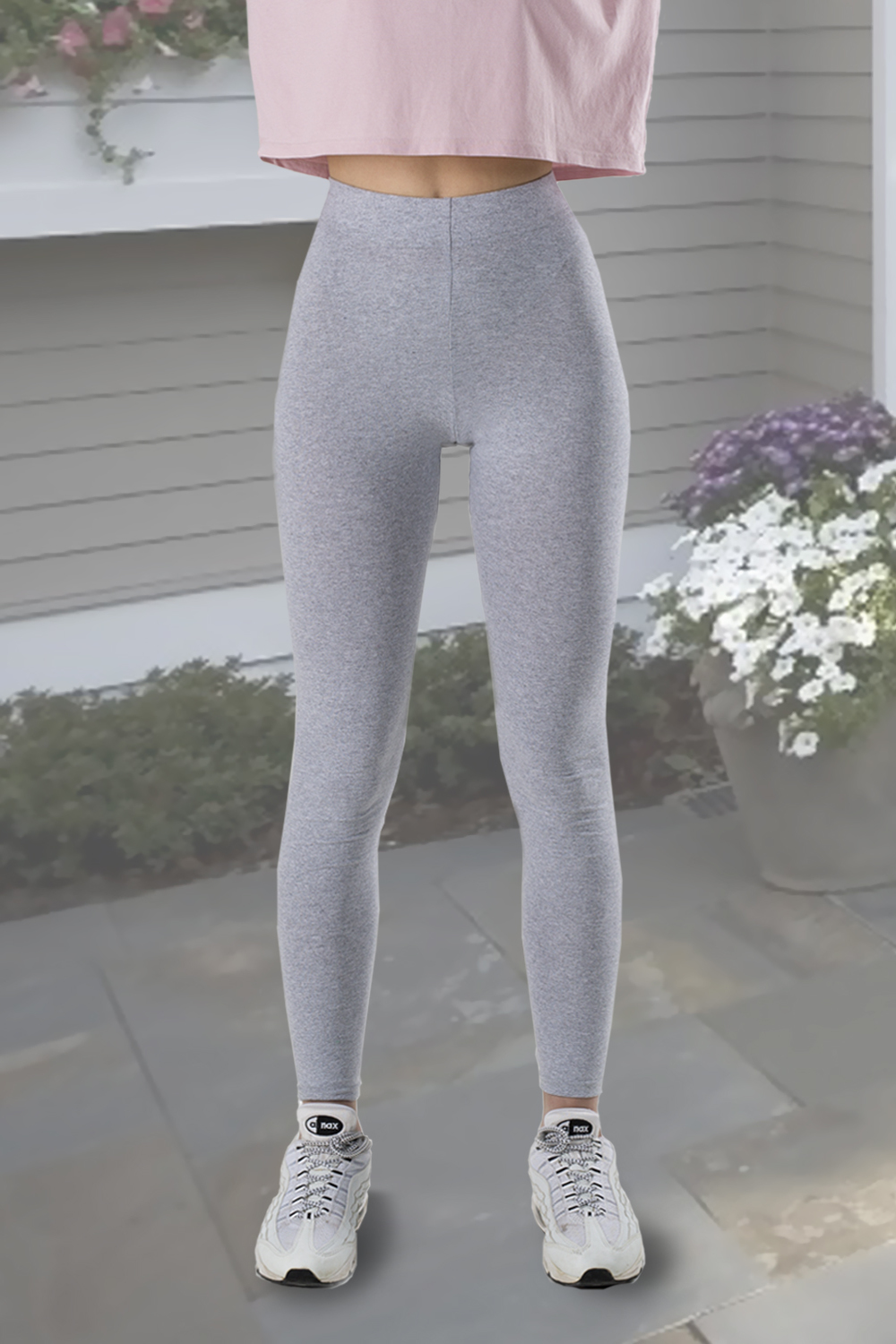 Фото товара 15886, серые легинсы из хлопка