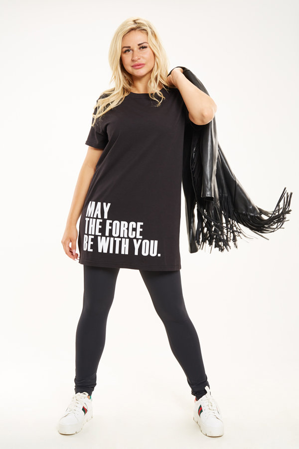 Фото товара 18248, черная туника с надписями