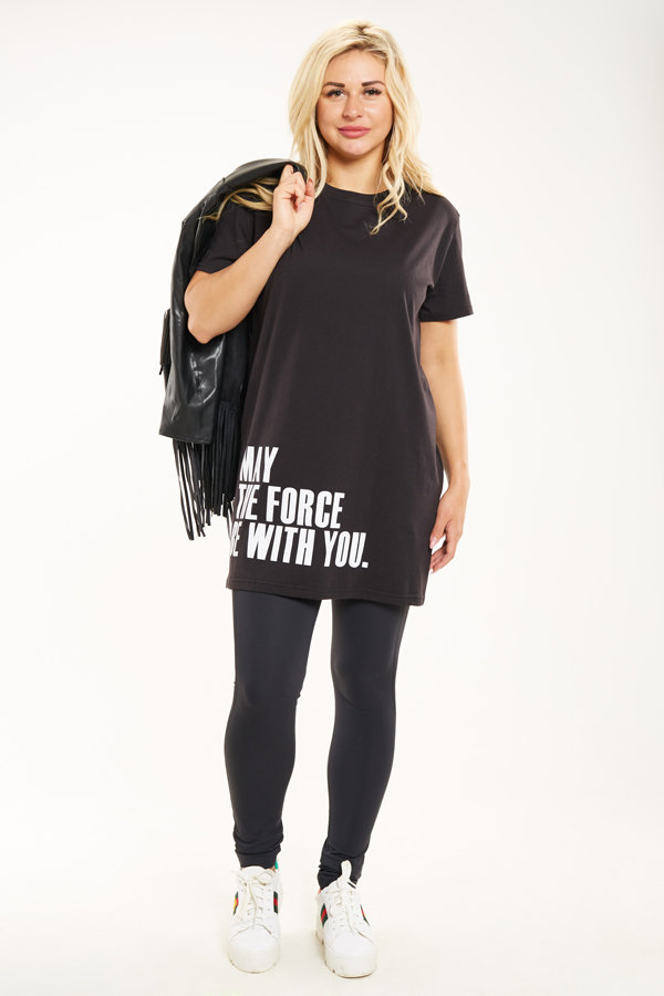 Фото товара 18249, черная туника с надписями