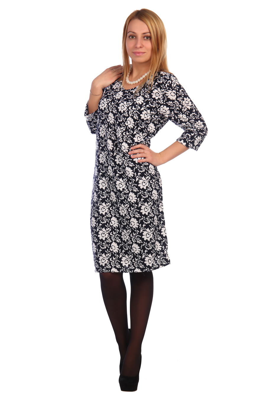 Фото товара 18374, повседневное платье с цветочным принтом