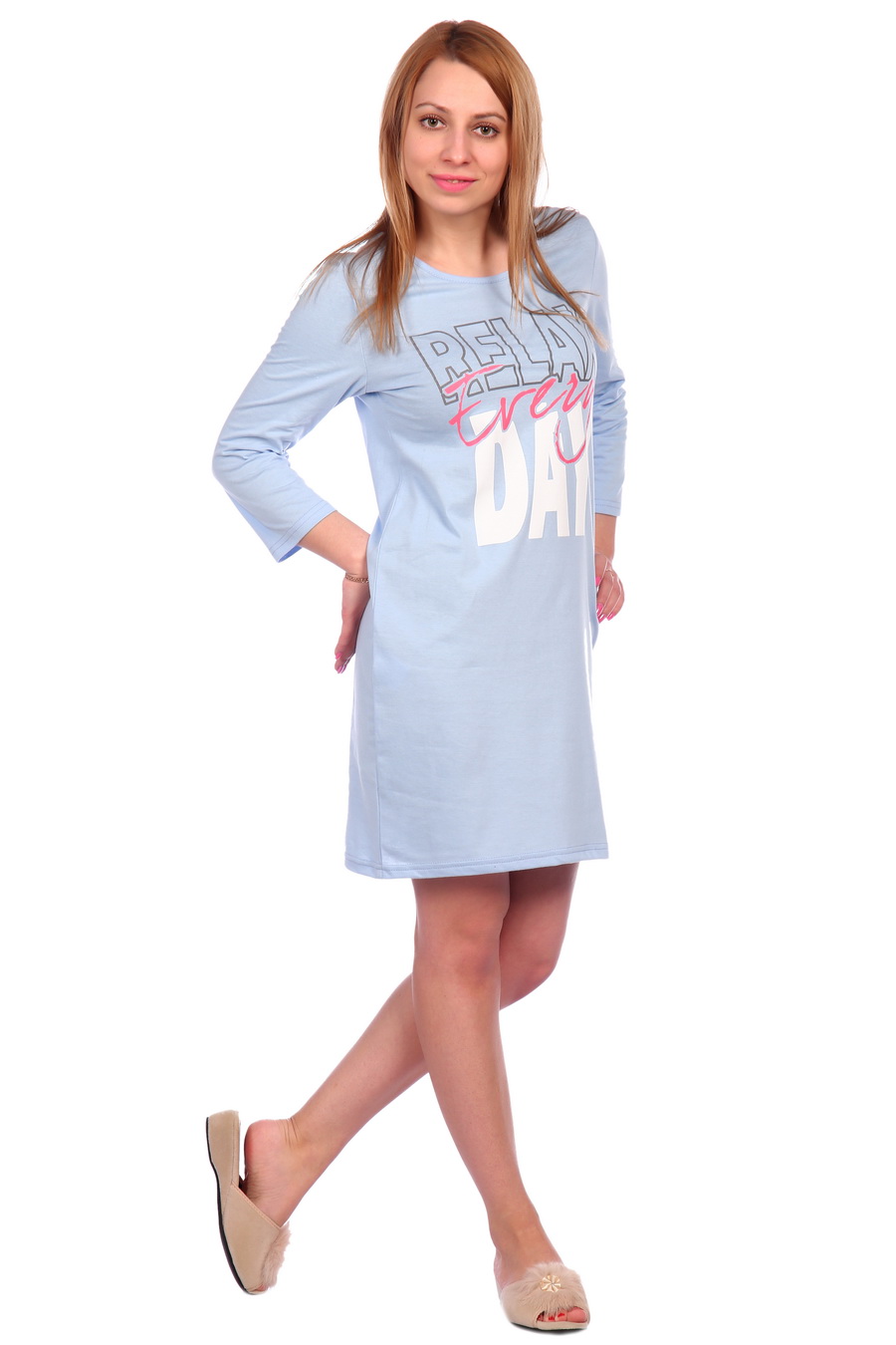 Фото товара 18458, голубая сорочка с рукавом